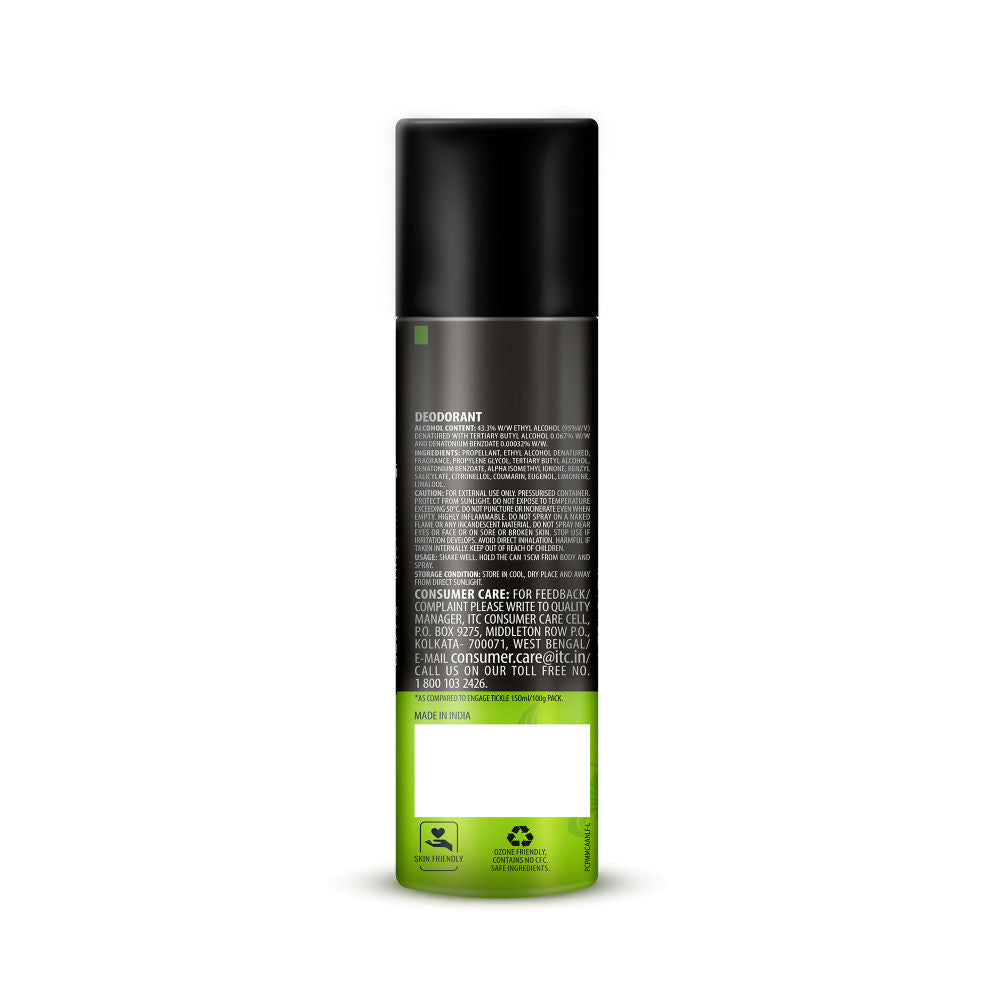 Engage Tickle Deo Spray For Men, Citrus & Spicy, Skin Friendly, Long-Lasting