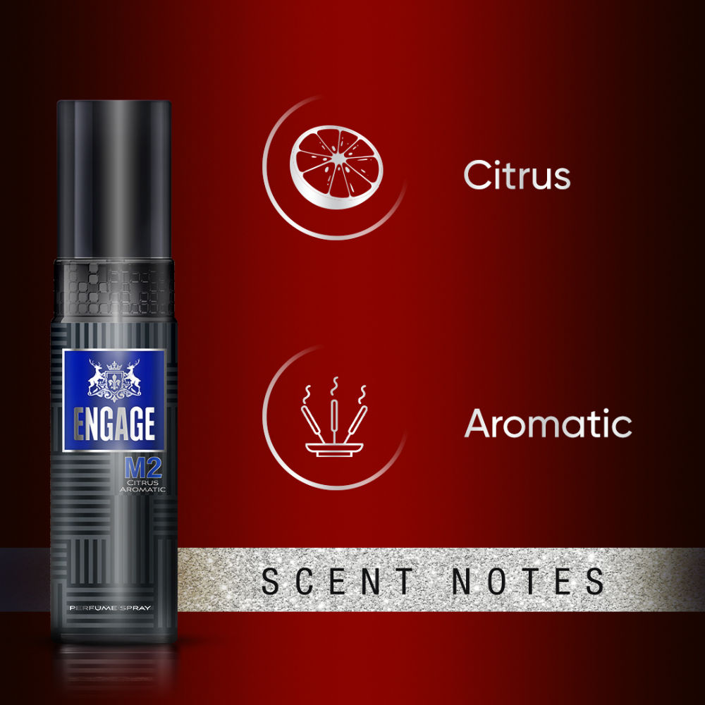 Engage M2 Perfume Spray For Men, Citrus & Lavender, Skin Friendly, Long-Lasting