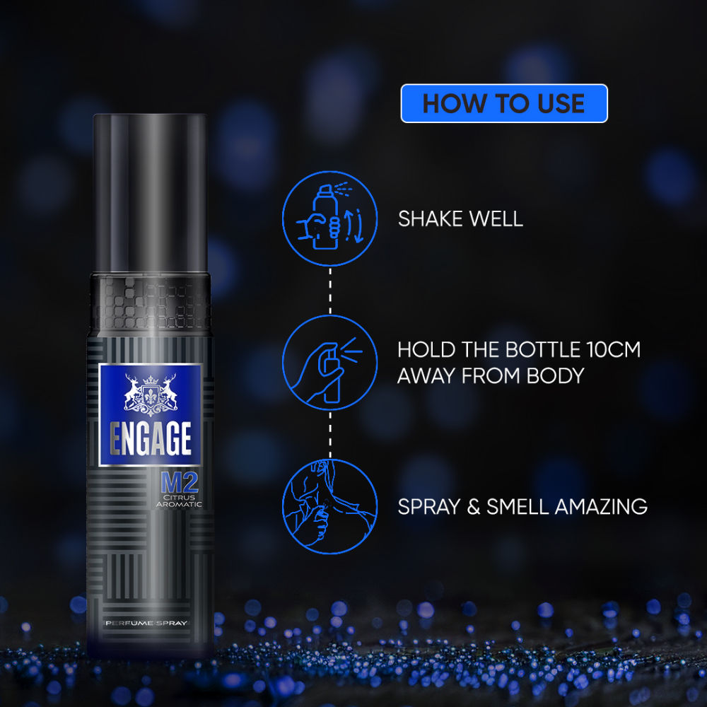 Engage M2 Perfume Spray For Men, Citrus & Lavender, Skin Friendly, Long-Lasting
