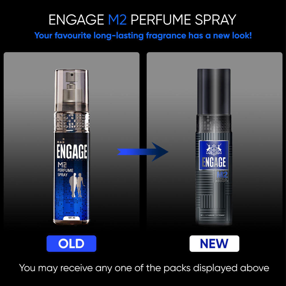 Engage M2 Perfume Spray For Men, Citrus & Lavender, Skin Friendly, Long-Lasting