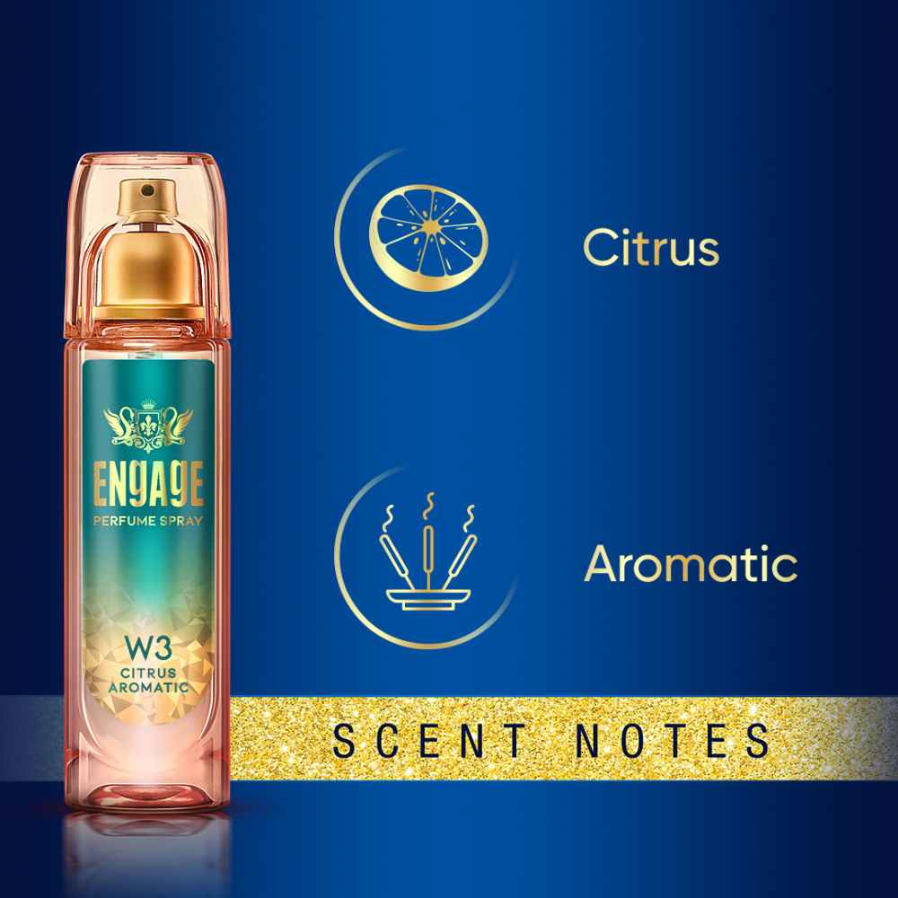 Engage W3 Perfume Spray For Women, Citrus & Floral, Skin Friendly, Long-Lasting