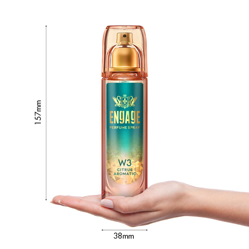 Engage W3 Perfume Spray For Women, Citrus & Floral, Skin Friendly, Long-Lasting