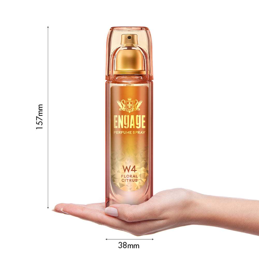 Engage W4 Perfume Spray For Women, Fruity & Floral, Skin Friendly, Long-Lasting