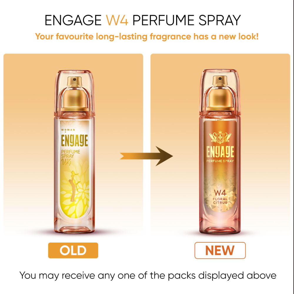 Engage W4 Perfume Spray For Women, Fruity & Floral, Skin Friendly, Long-Lasting