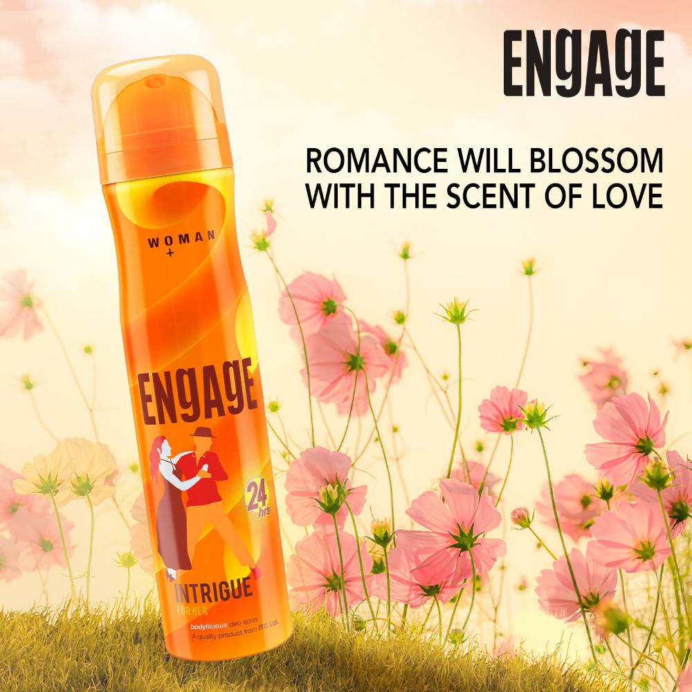 Engage Intrigue Deodorant for Women, Sweet & Sophisticated, Skin-Friendly, Long-Lasting