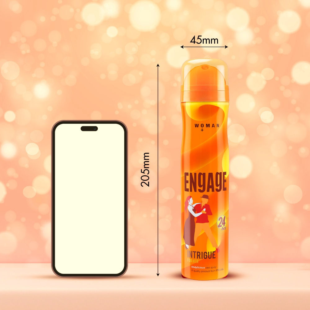 Engage Intrigue Deodorant for Women, Sweet & Sophisticated, Skin-Friendly, Long-Lasting
