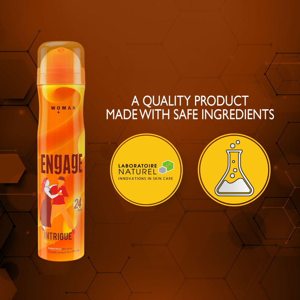Engage Intrigue Deodorant for Women, Sweet & Sophisticated, Skin-Friendly, Long-Lasting