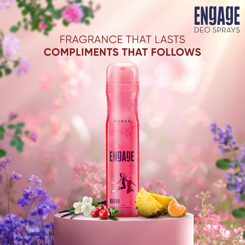Engage Blush Deodorant For Women, Fruity & Floral, Skin Friendly, Long-Lasting