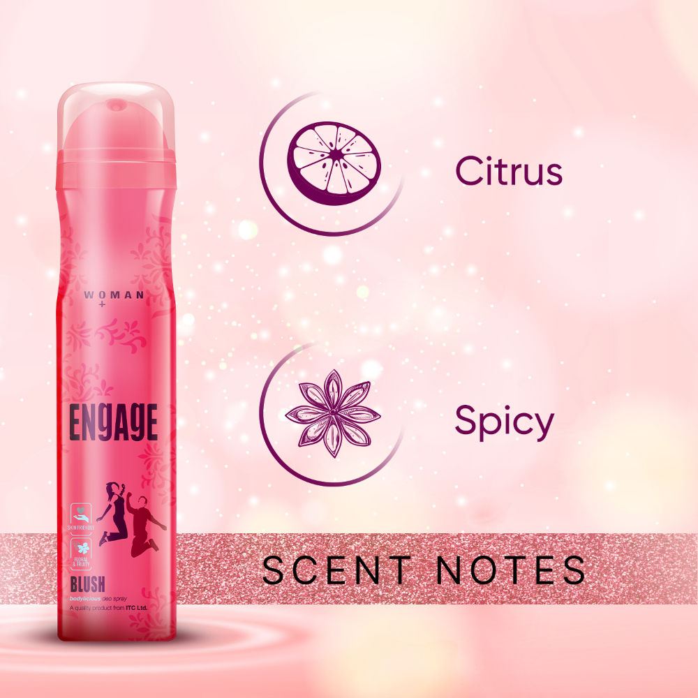 Engage Blush Deodorant For Women, Fruity & Floral, Skin Friendly, Long-Lasting