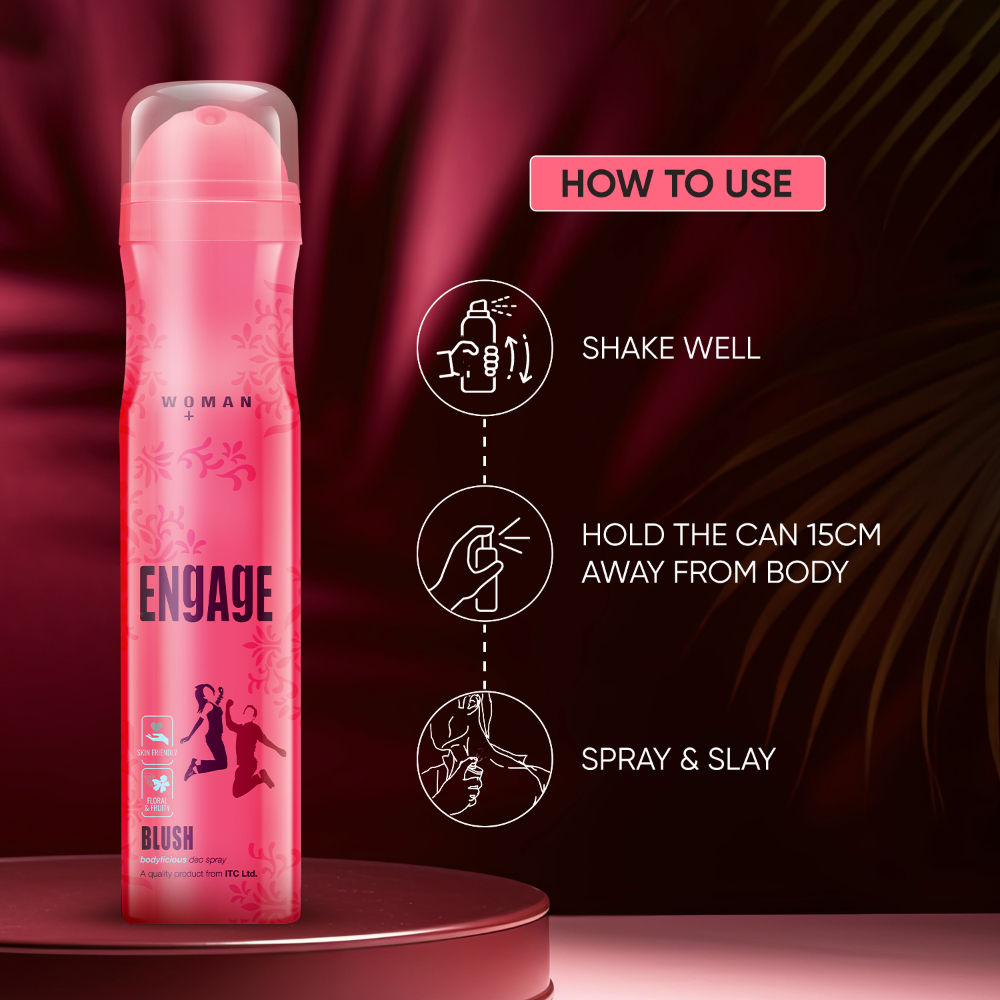 Engage Blush Deodorant For Women, Fruity & Floral, Skin Friendly, Long-Lasting