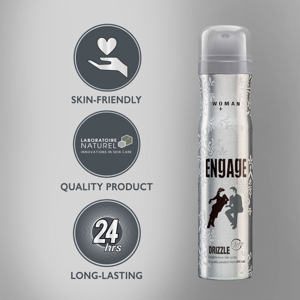 Engage Drizzle Deodorant For Women, Floral & Lavender, Skin Friendly, Long-Lasting