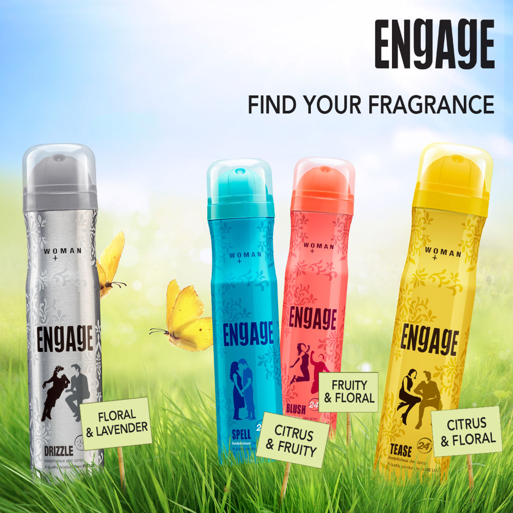 Engage Drizzle Deodorant For Women, Floral & Lavender, Skin Friendly, Long-Lasting