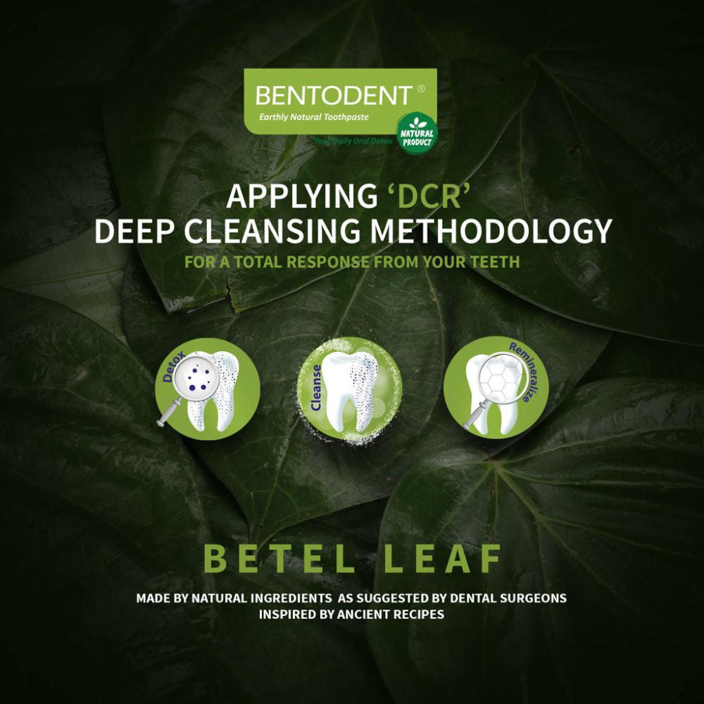 Bentodent Betel Leaf Toothpaste Organic, Vegan,SLS Free, Fluoride Free for Fresh breath