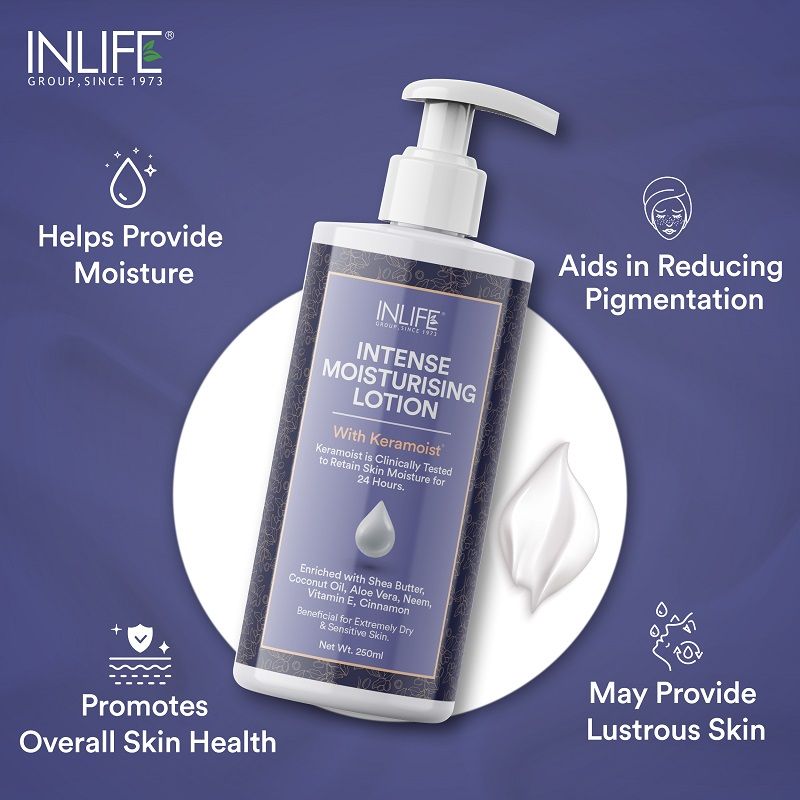 INLIFE Intense Moisturizing Lotion - Shea Butter Body Lotion For Face, Very Dry Skin, & Body