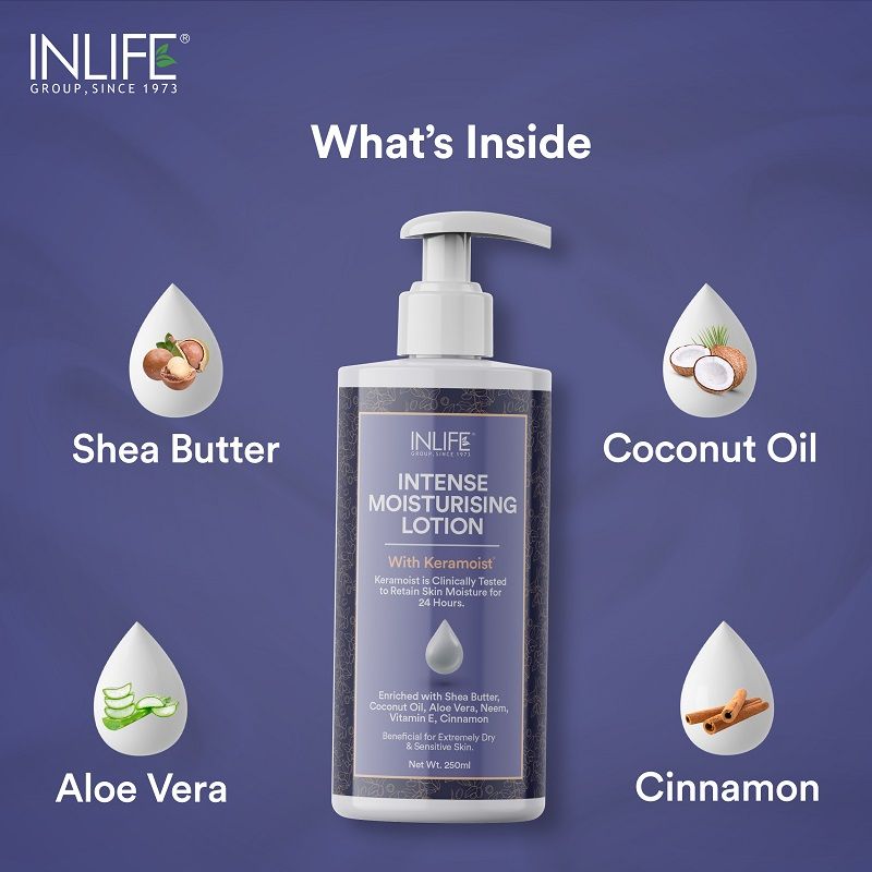 INLIFE Intense Moisturizing Lotion - Shea Butter Body Lotion For Face, Very Dry Skin, & Body