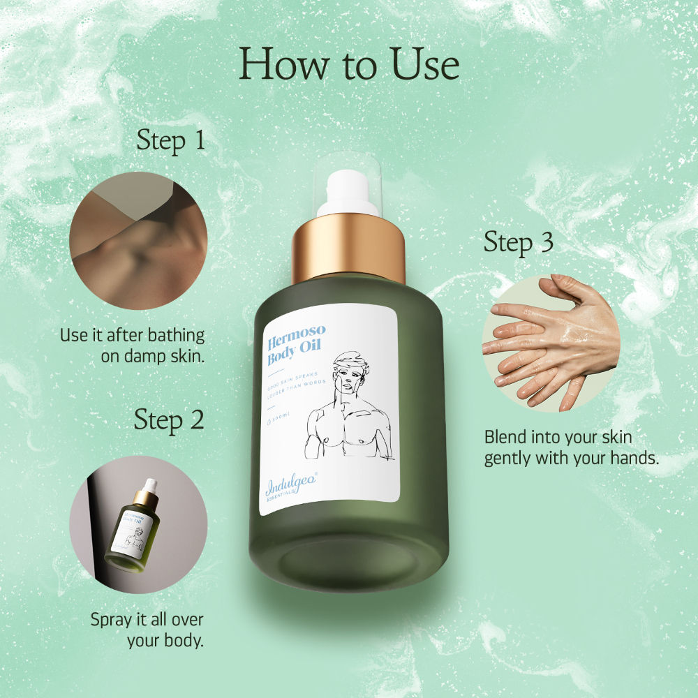 Indulgeo Essentials Hermoso Body Oil For Men, Helps in Reducing Dryness & Dullness