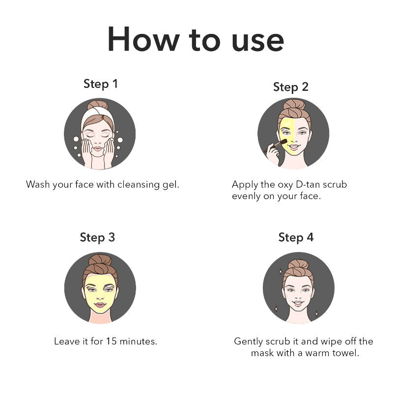 Sara Oxy D-Tan Scrub For Instant Tan Removal & Glowing Skin- De-Tan Face Scrub For All Skin