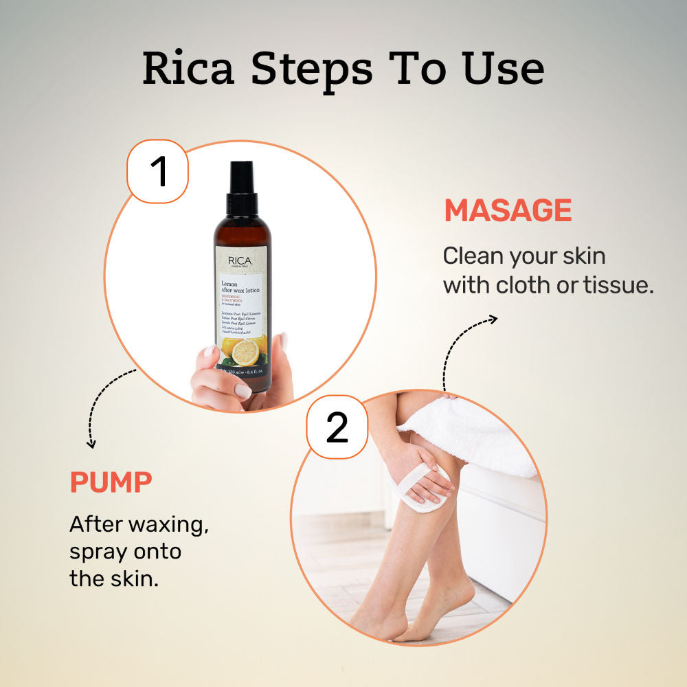 Rica Lemon After Wax Lotion For Normal With Sun Flower Oil, Jojoba Oil & Vitamin E