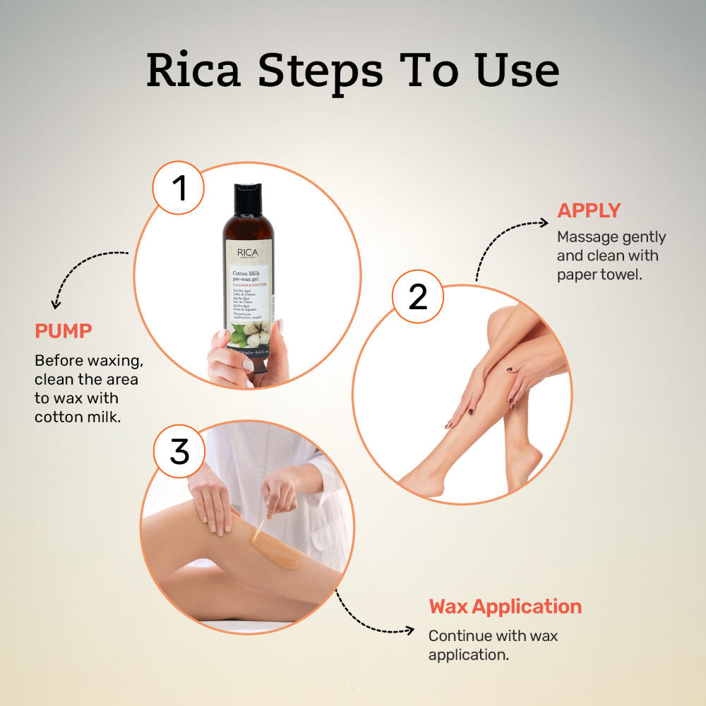 Rica Cotton Milk Pre Waxing Gel For All Skin Type With Cotton Milk & Marigold & Hamamelis Extract