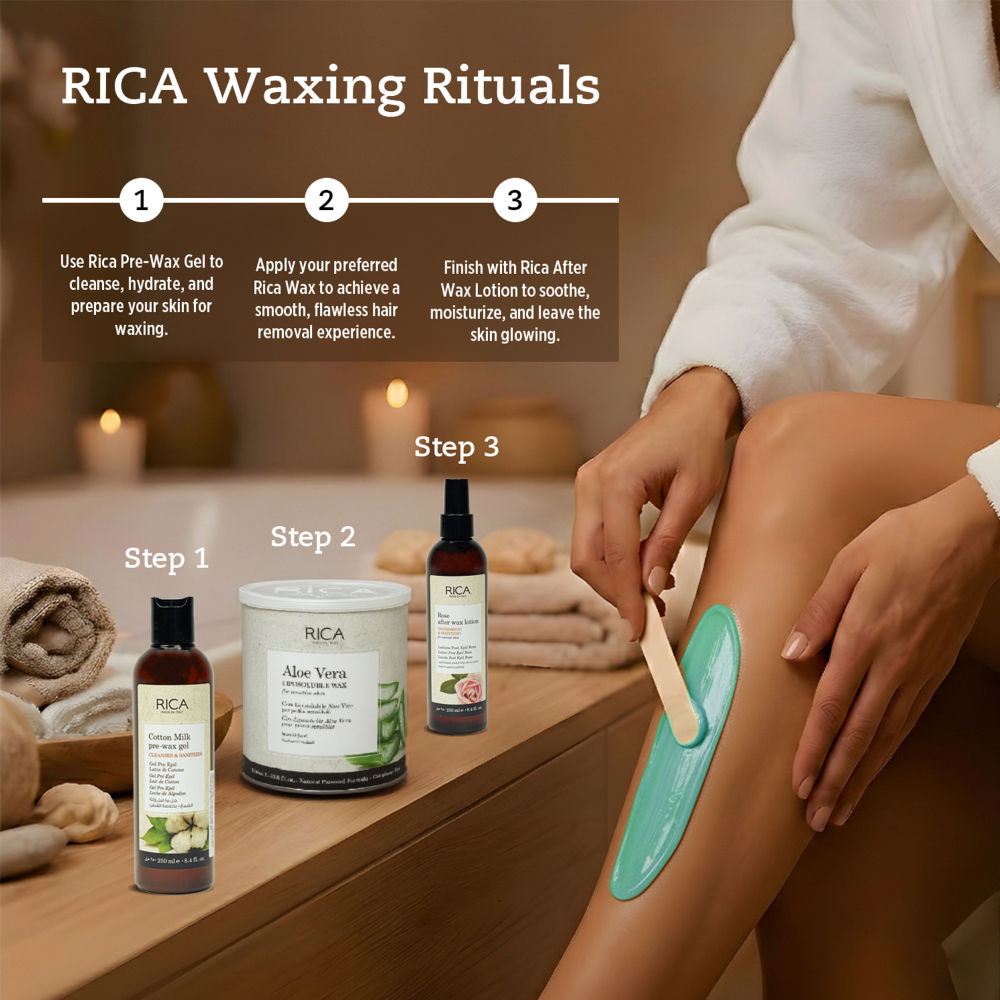 Rica Cotton Milk Pre Waxing Gel For All Skin Type With Cotton Milk & Marigold & Hamamelis Extract