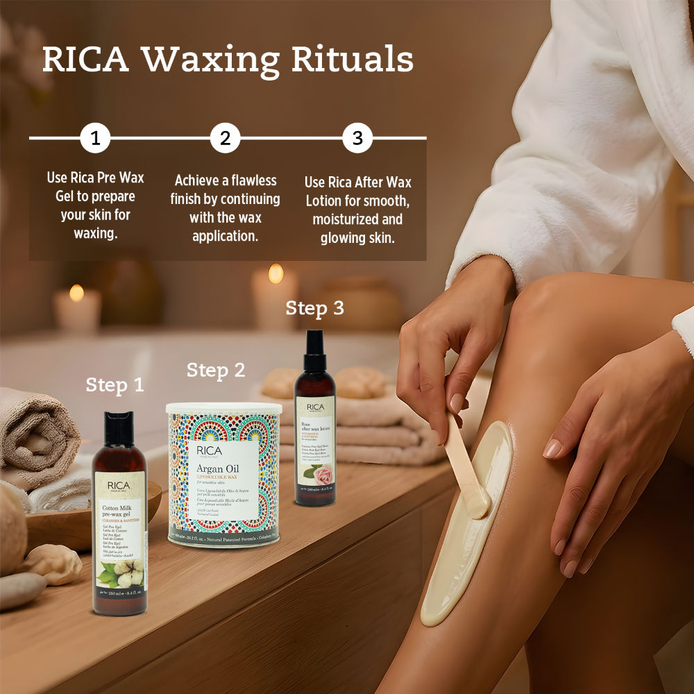 Rica Argan Oil Liposoluble Wax For Sensitive Skin With Glyceryl Rosinate & Natural Beeswax