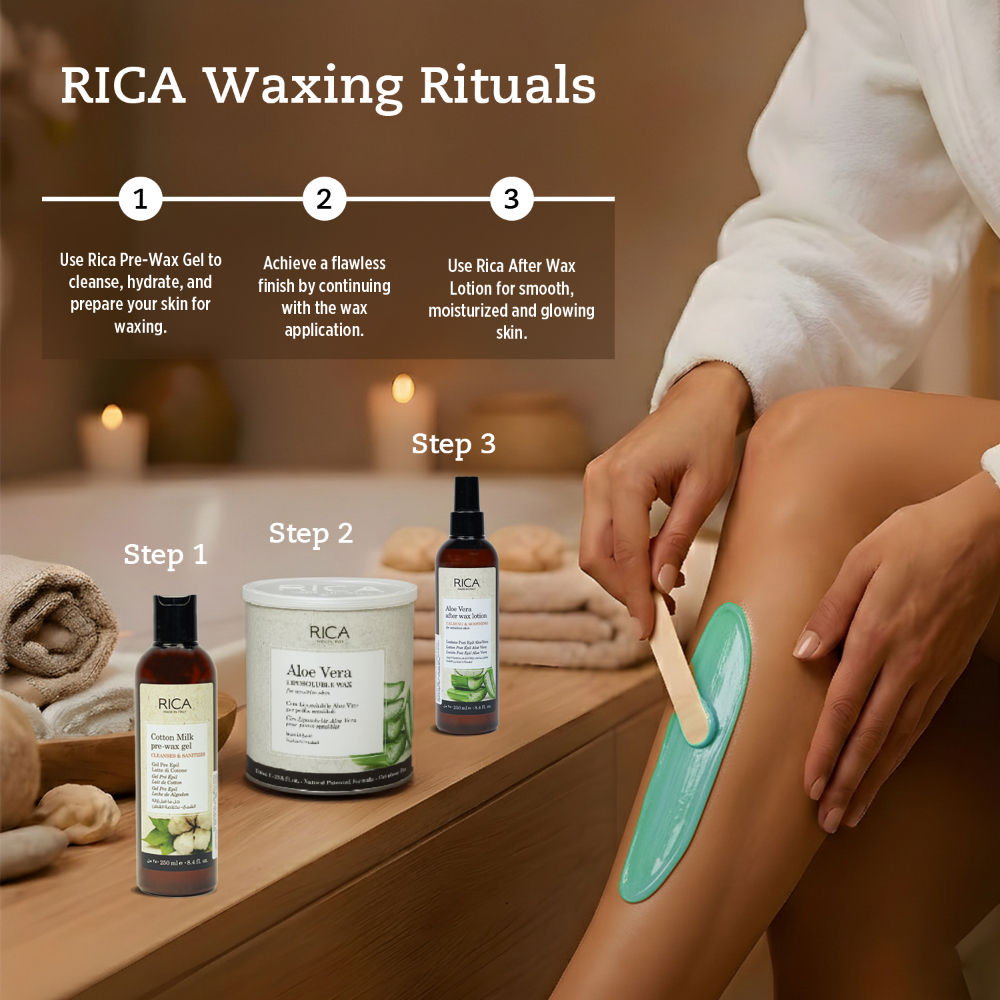 Rica Aloe Vera Liposoluble Wax For Sensitive Skin With Glyceryl Rosinate & Natural Beeswax