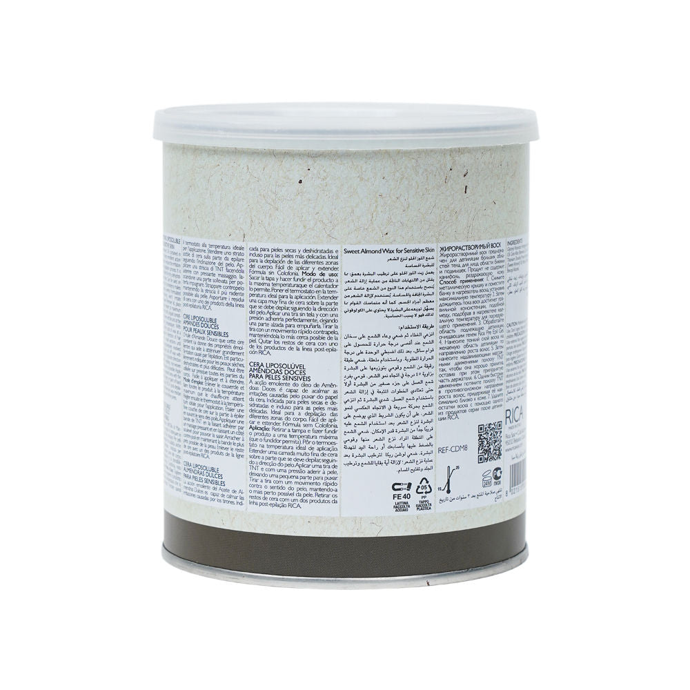 Rica Almond Liposoluble Wax For Sensitive Skin With Glyceryl Rosinate & Natural Beeswax