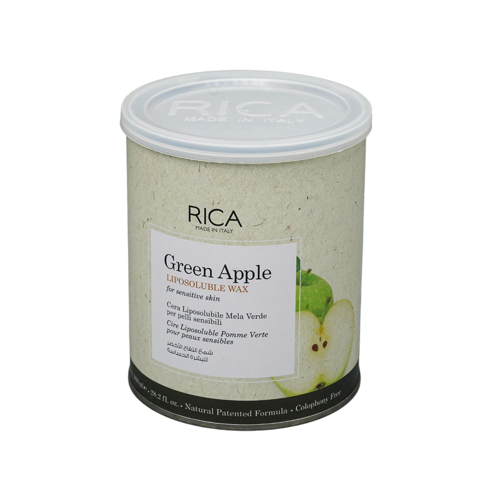 Rica Green Apple Liposoluble Wax For Sensitive Skin With Glyceryl Rosinate & Natural Beeswax