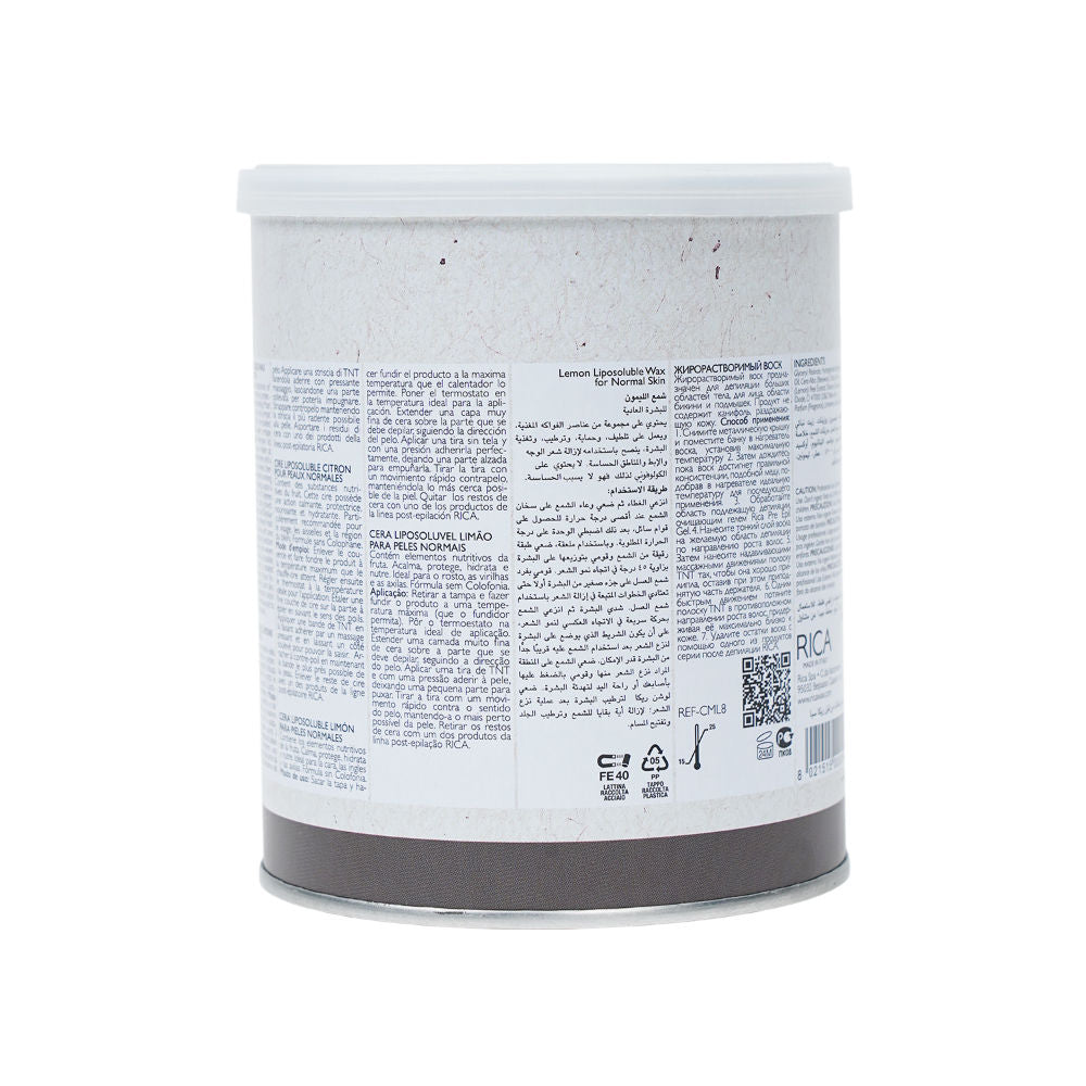 Rica Lemon Liposoluble Wax For Normal Skin With Glyceryl Rosinate & Natural Beeswax