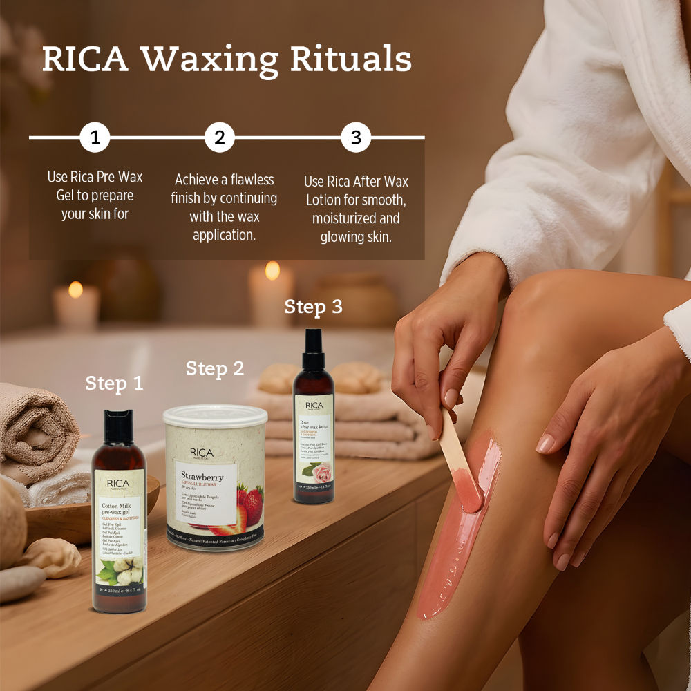 Rica Strawberry Liposoluble Wax For Dry Skin With Glyceryl Rosinate & Natural Beeswax