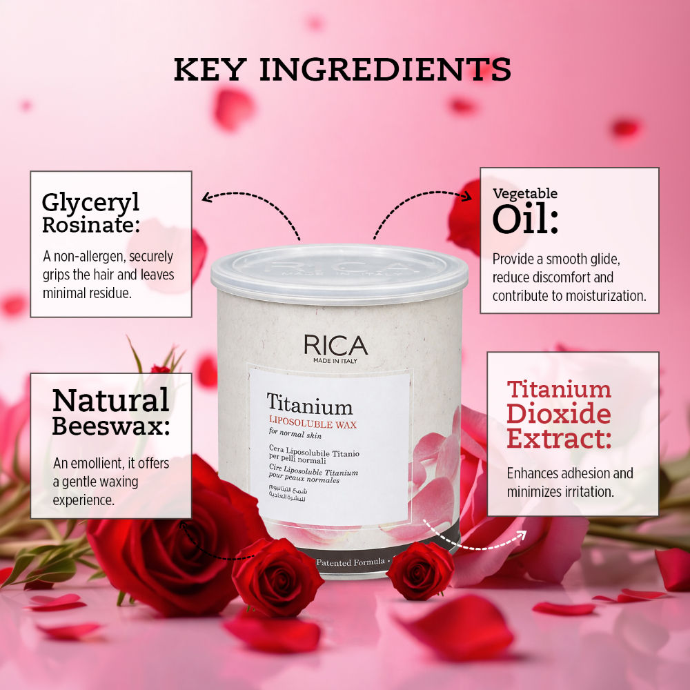 Rica Rose Liposoluble Wax For Normal Skin With Glyceryl Rosinate & Natural Beeswax