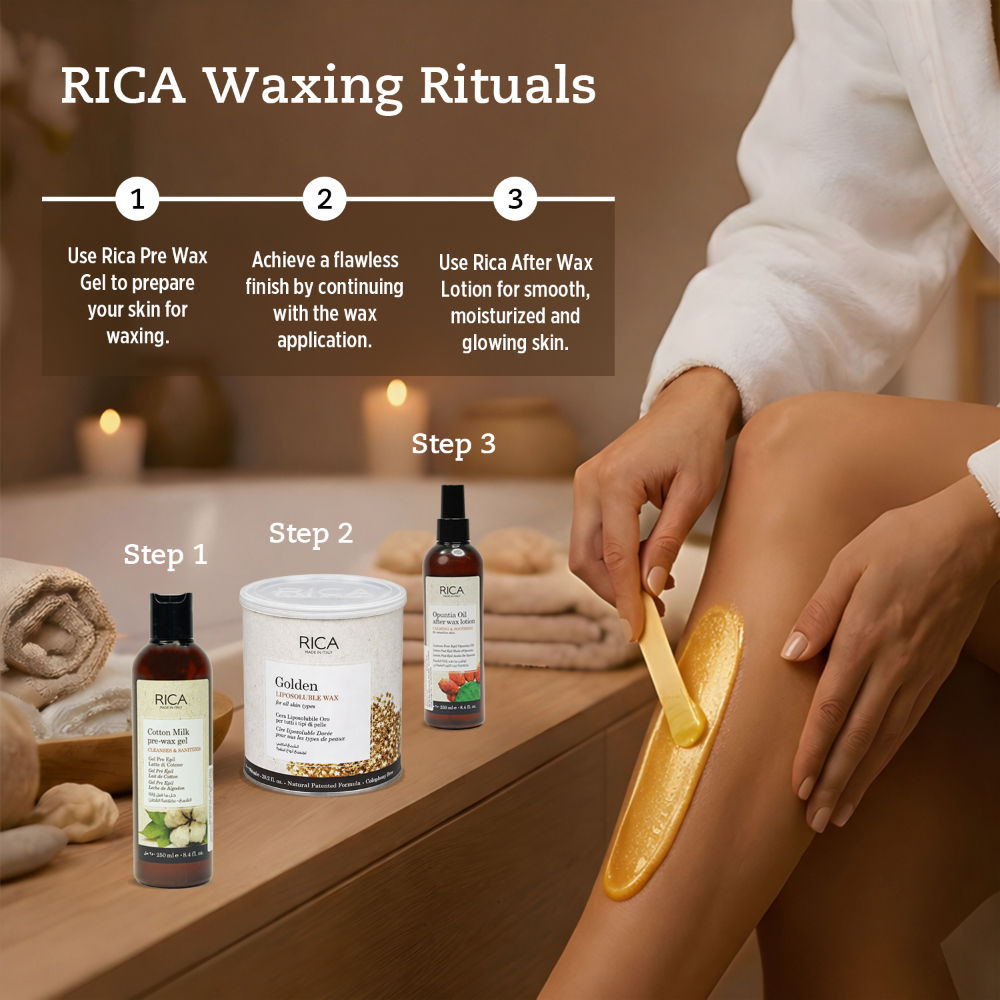 Rica Golden Liposoluble Wax For All Skin Type With Glyceryl Rosinate & Natural Beeswax