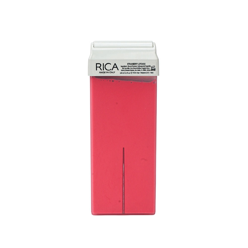 Rica Strawberry Liposoluable Wax Refill For Dry Skin With Glyceryl Rosinate & Natural Beeswax