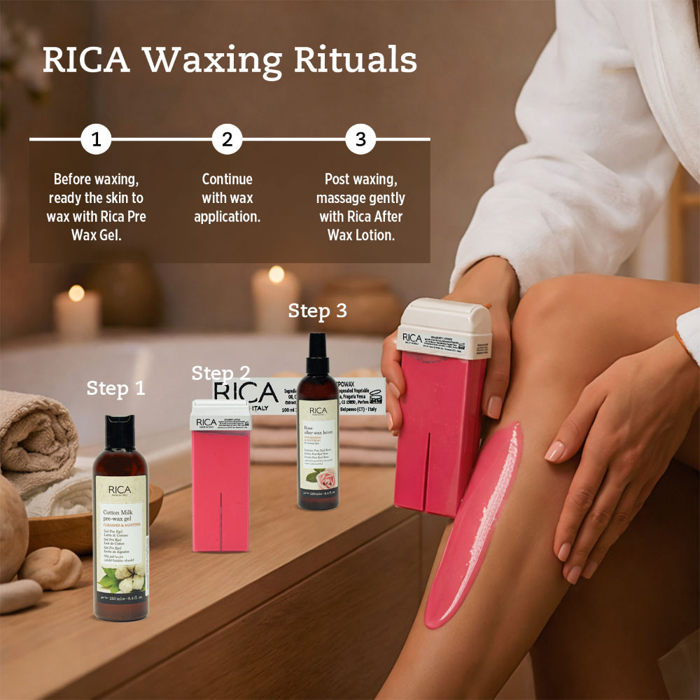 Rica Strawberry Liposoluable Wax Refill For Dry Skin With Glyceryl Rosinate & Natural Beeswax