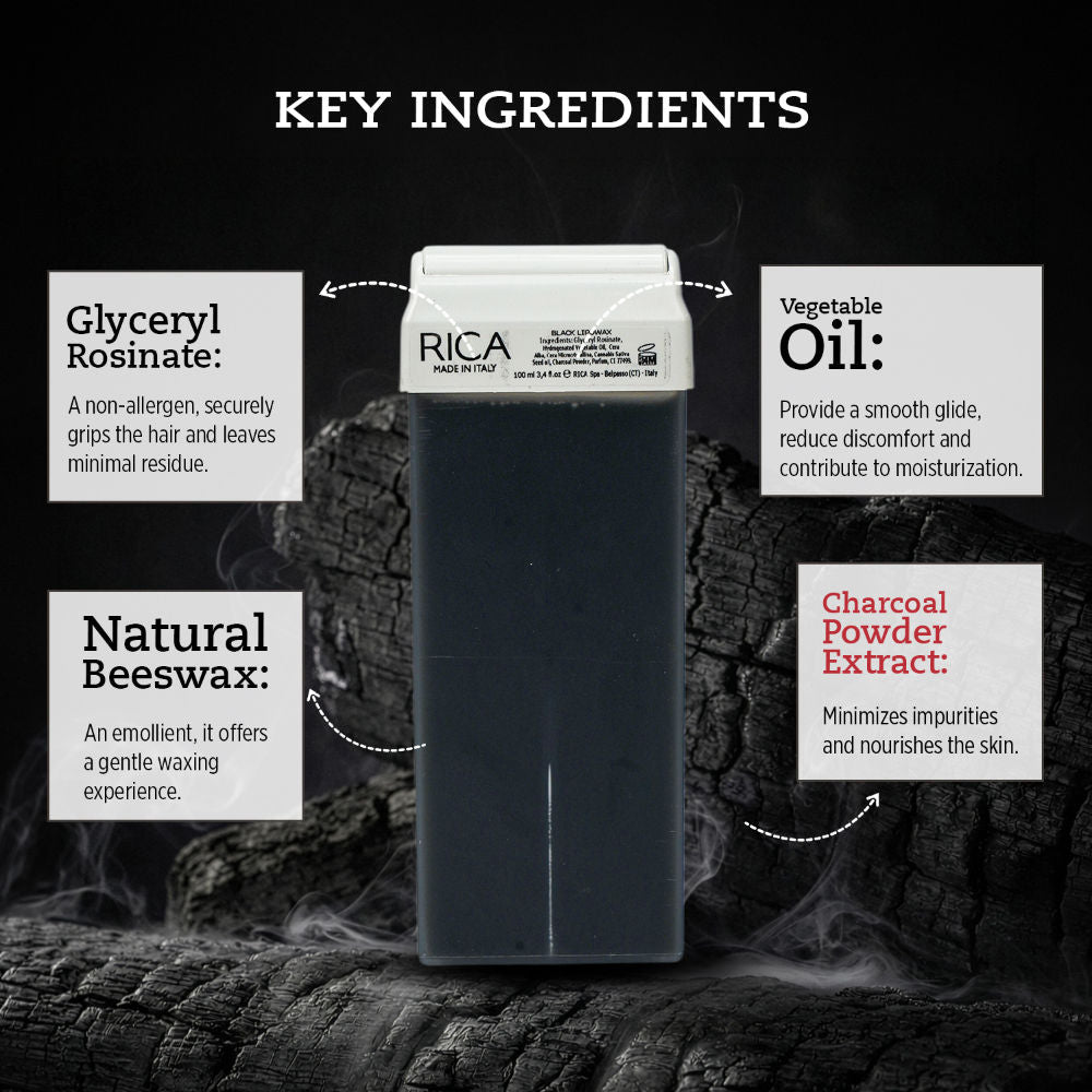 Rica Black Liposoluable Wax Refill For All Skin Type With Glyceryl Rosinate & Natural Beeswax