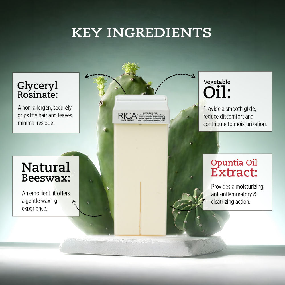 Rica Opuntia Oil Liposoluable Wax Refill For Sensitive Skin With Glyceryl Rosinate & Beeswax