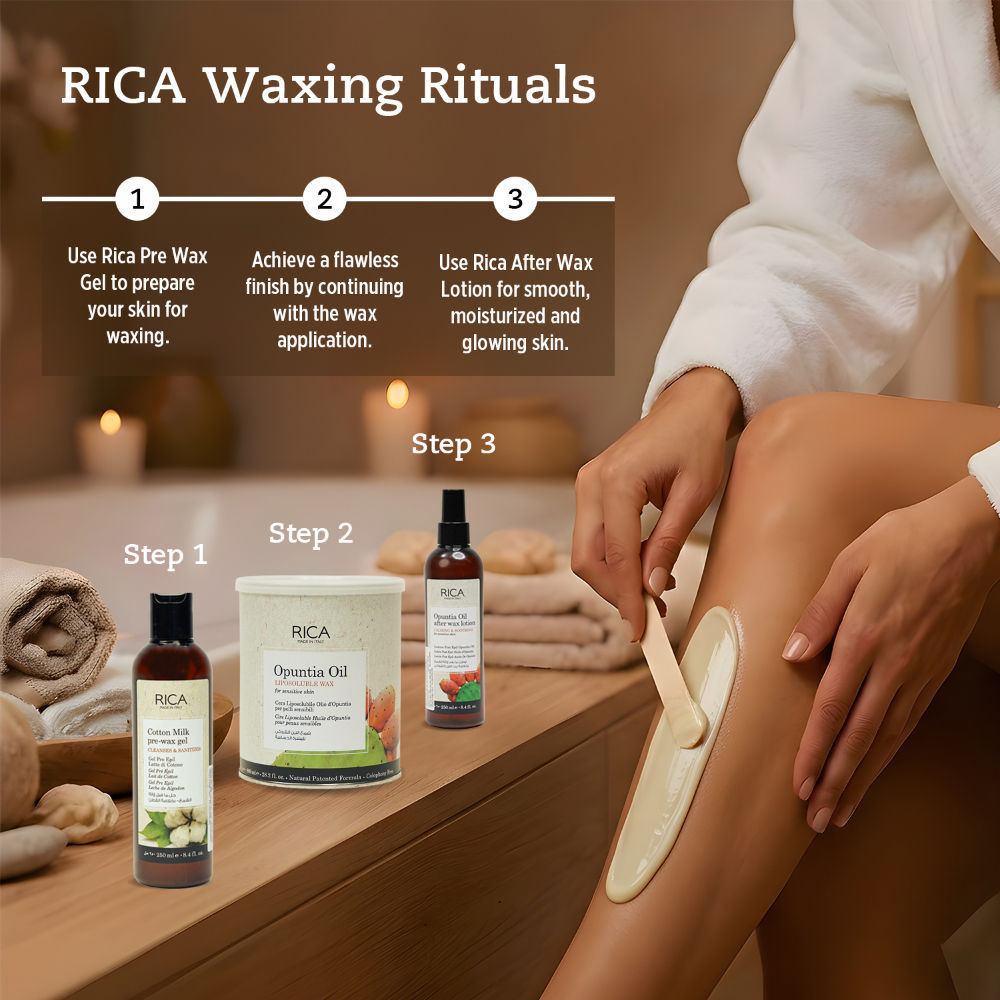 Rica Opuntia Oil After Wax Lotion For Sensitive Skin With Sun Flower Oil, Jojoba Oil & Vitamin E