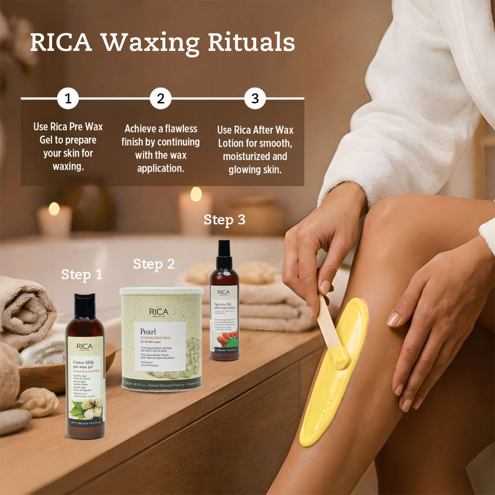 Rica Pearl Liposoluble Wax For All Skin Type With Glyceryl Rosinate & Natural Beeswax