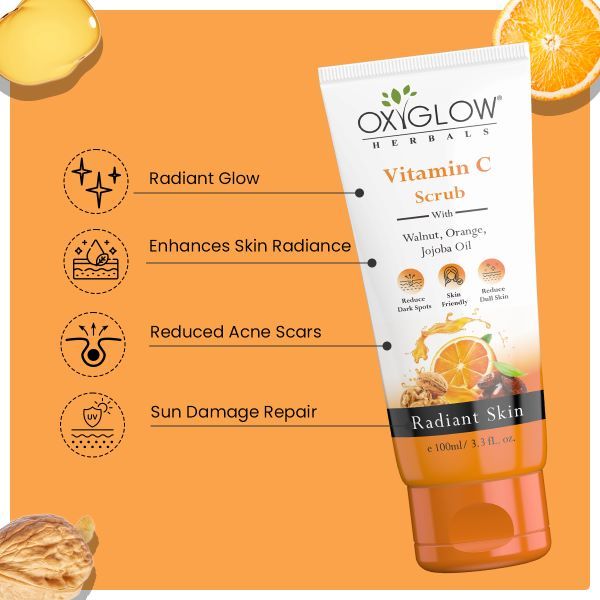 Oxyglow Herbals Vitamin C Scrub, Niacinamide & Aloe Vera
