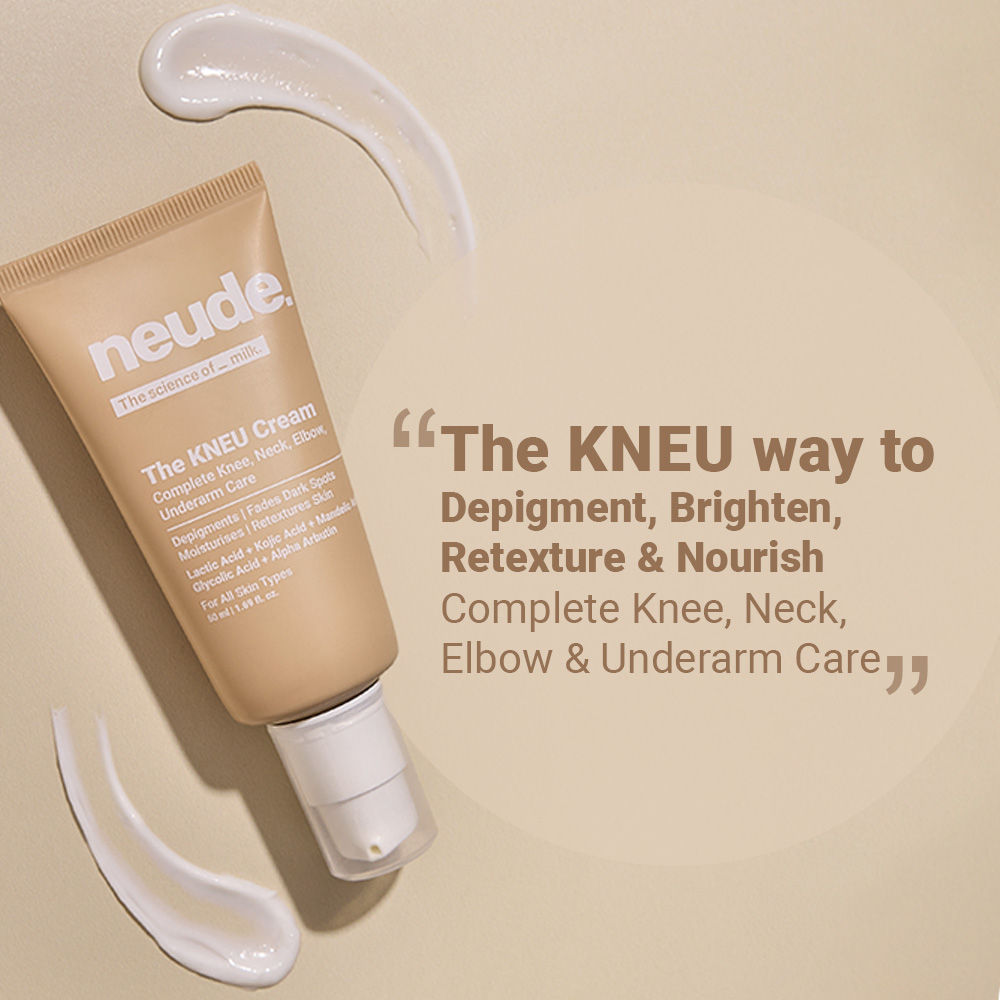 Neude Skin Knee, Neck, Elbow & Underarm Depigmentation Cream with Lactic, Kojic and Glycolic Acid