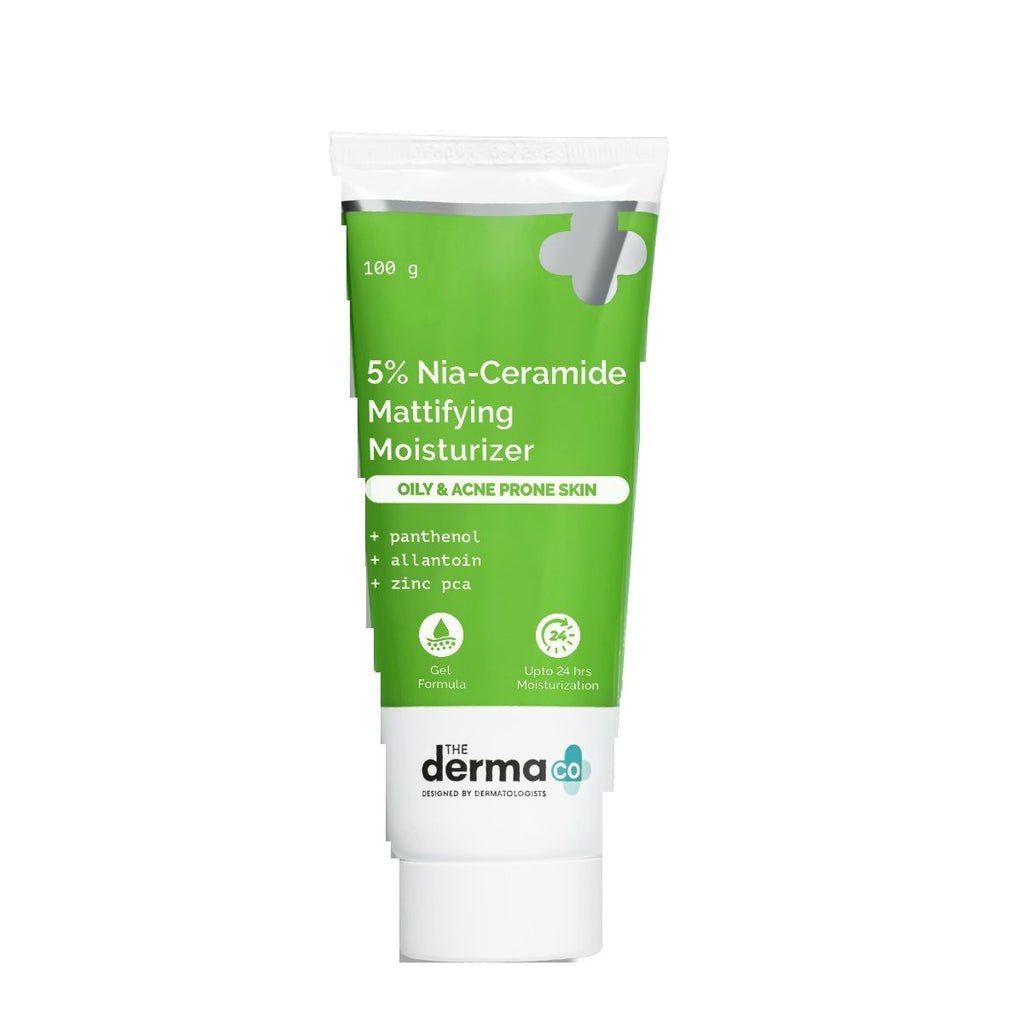 The Derma Co 5% Nia-Ceramide Mattifying Moisturizer for Oily & Acne Prone Skin 100g