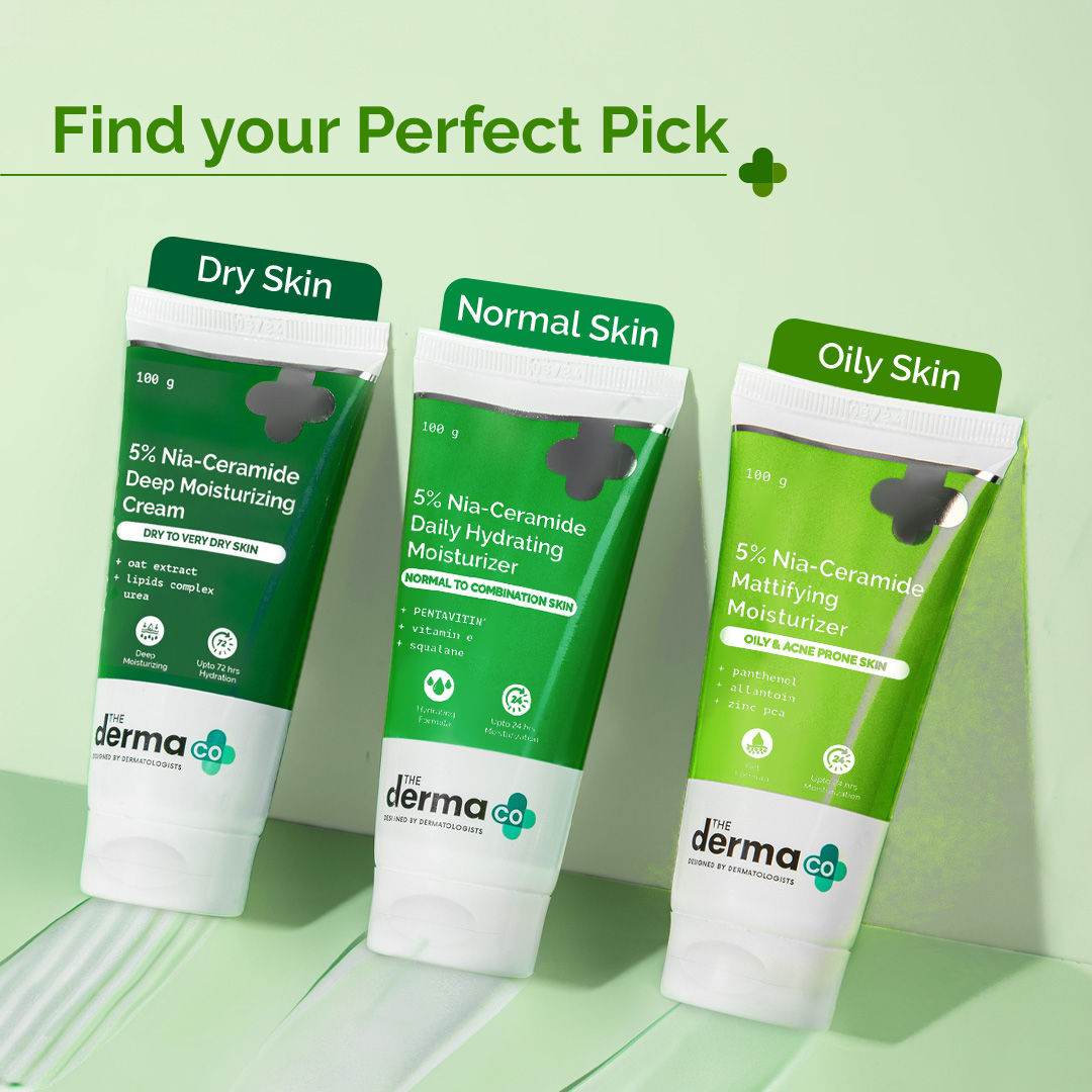 The Derma Co 5% Nia-Ceramide Mattifying Moisturizer for Oily & Acne Prone Skin 100g