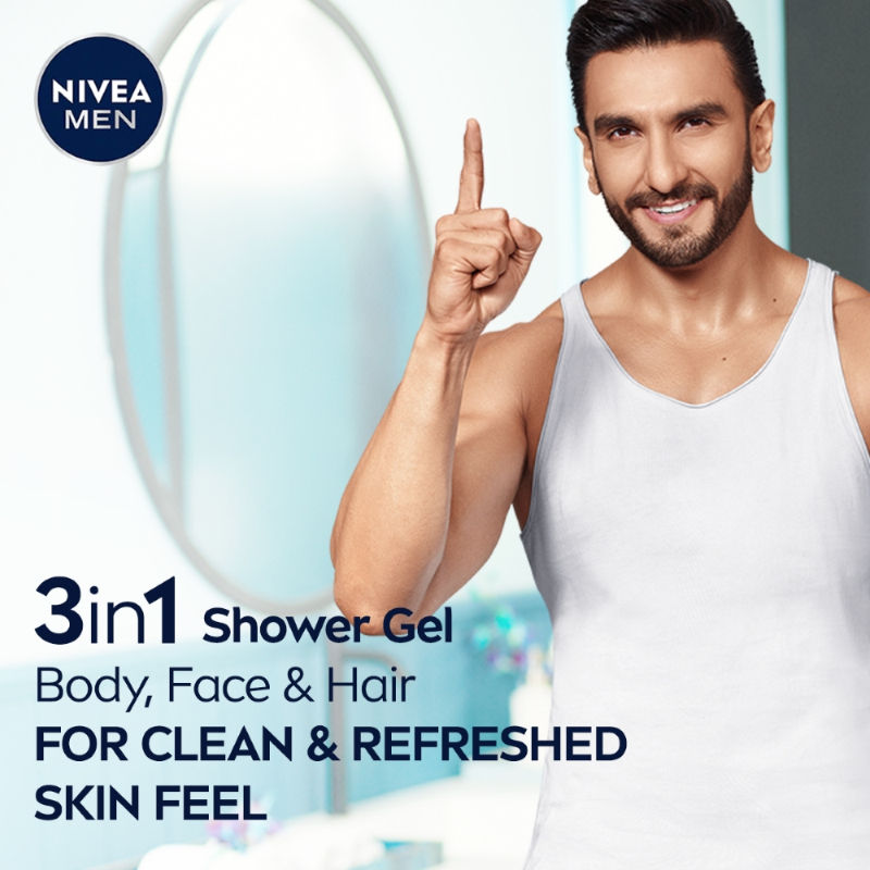 NIVEA MEN Body Wash, Energy with Mint Extracts, Shower Gel for Body, Face & Hair