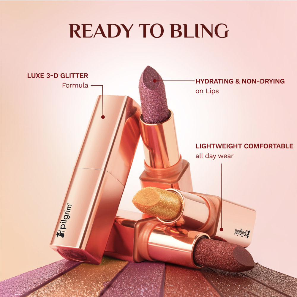 Pilgrim Glitter Lipstick With Matte Finish
