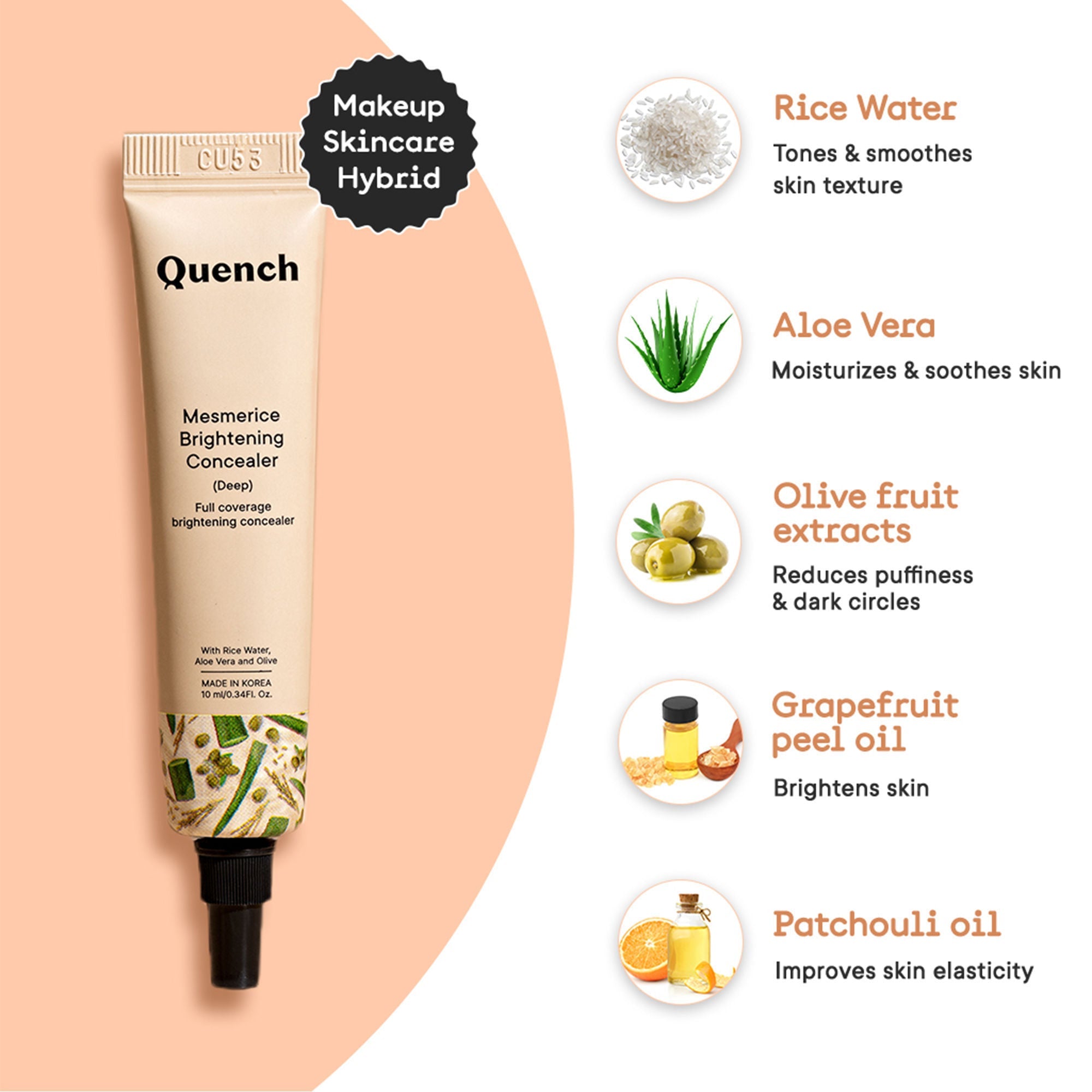 Quench Brightening Cream Concealer With Rice Water