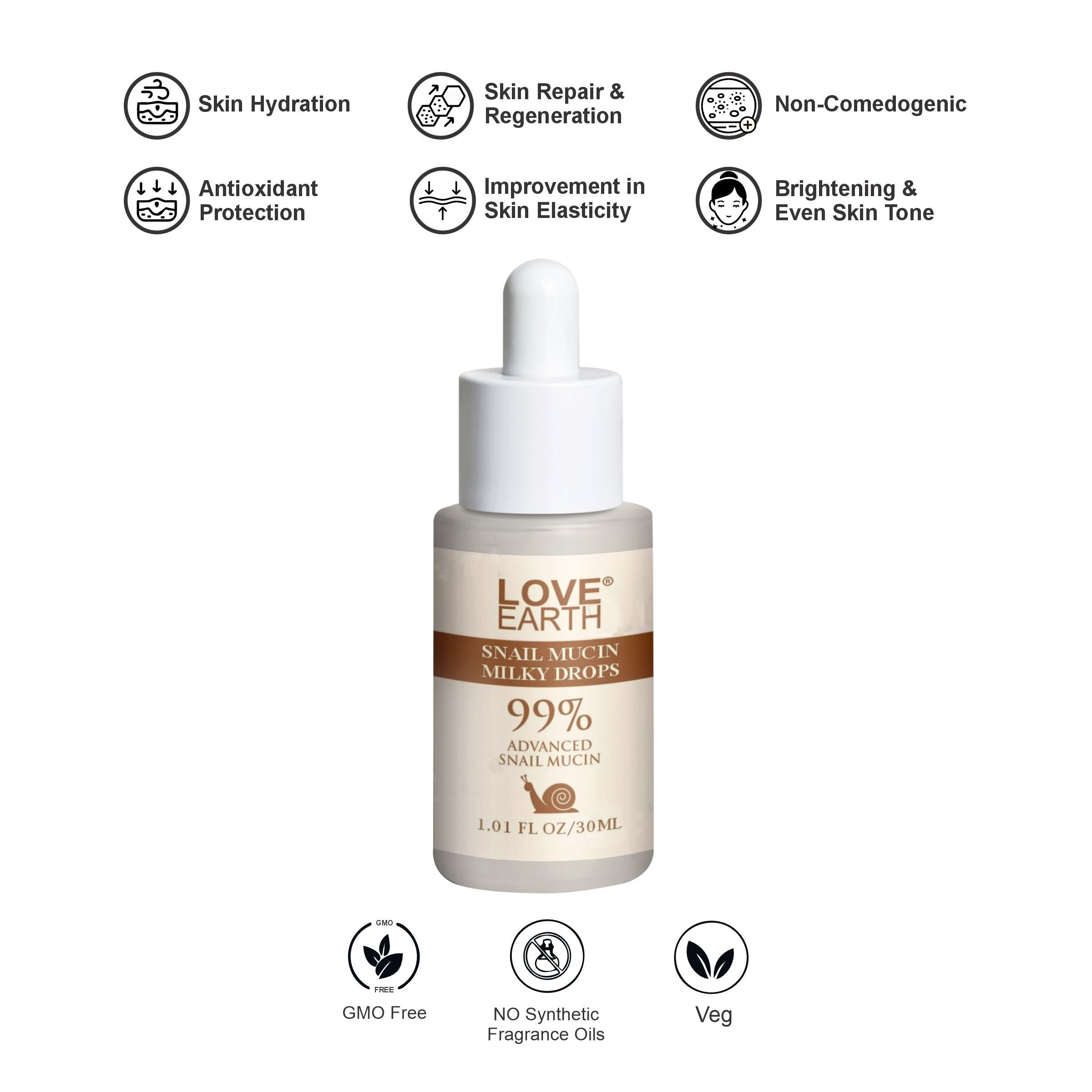 Love Earth Snail Mucin Milky Drops