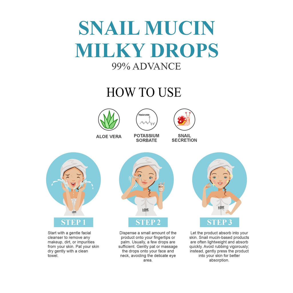 Love Earth Snail Mucin Milky Drops