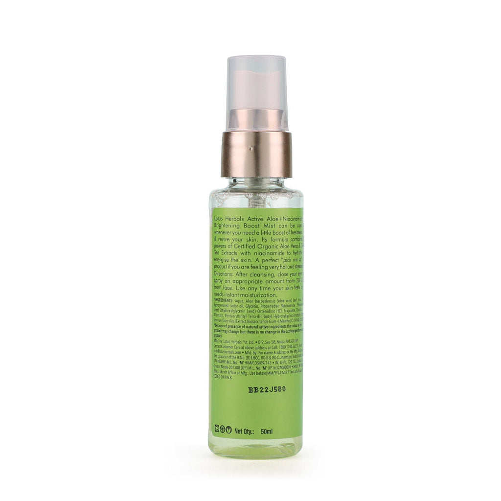 Lotus Herbals Active Aloe + Niacinamide Brightening Boost Mist