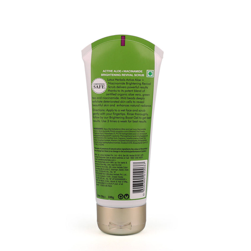 Lotus Herbals Active Aloe + Niacinamide Brightening Revival Scrub