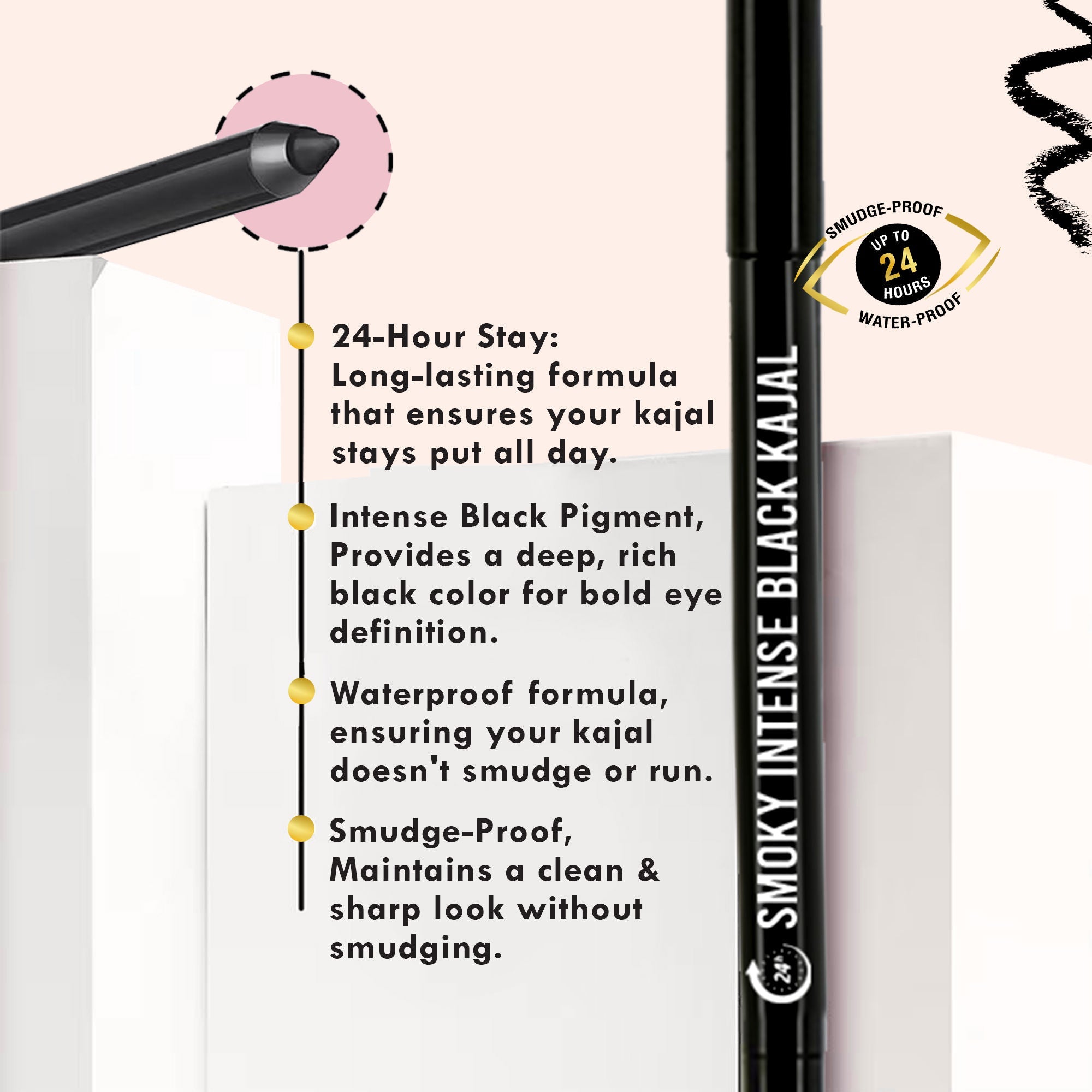 Glamveda Smoky Intense Black Kajal
